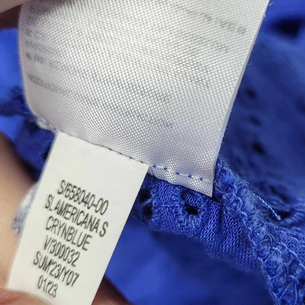 Old Navy smocked tank maxi cami dress eyelet embroidered XL blue - Picture 6 of 7